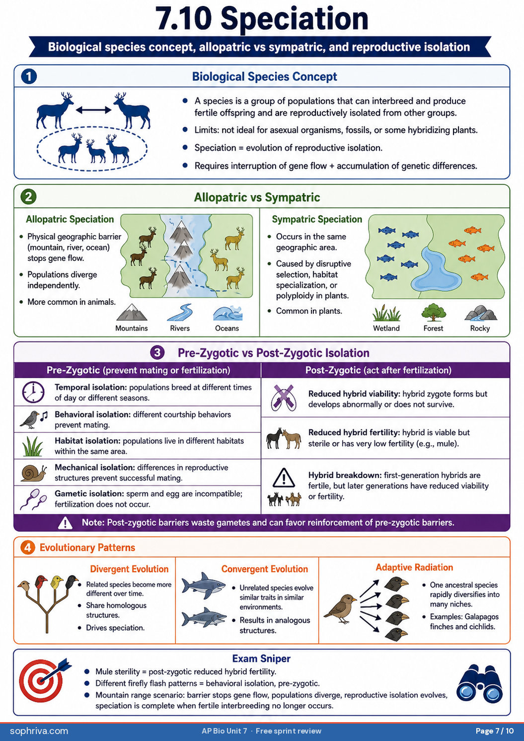 7.6 Evidence for Evolution: Fossil record, comparative anatomy, embryology, biogeography, molecular sequence evidence.