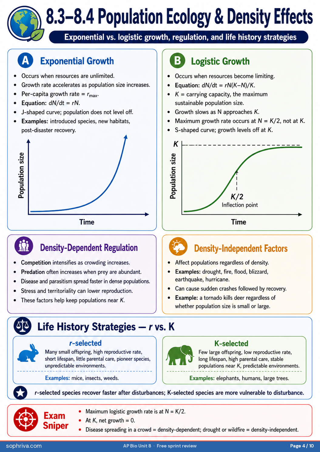 8.2 Biogeochemical Cycles: Carbon, nitrogen, phosphorus, water cycles and human impacts on each.